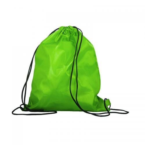 Green Polyester Drawstring Bag